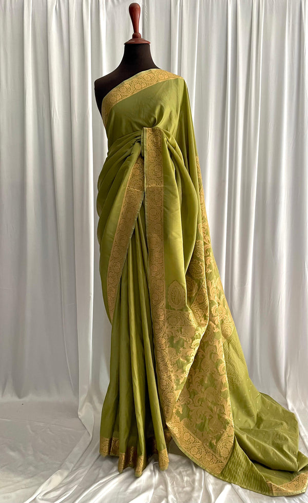 Chiffon Silk Banarsi - Olive