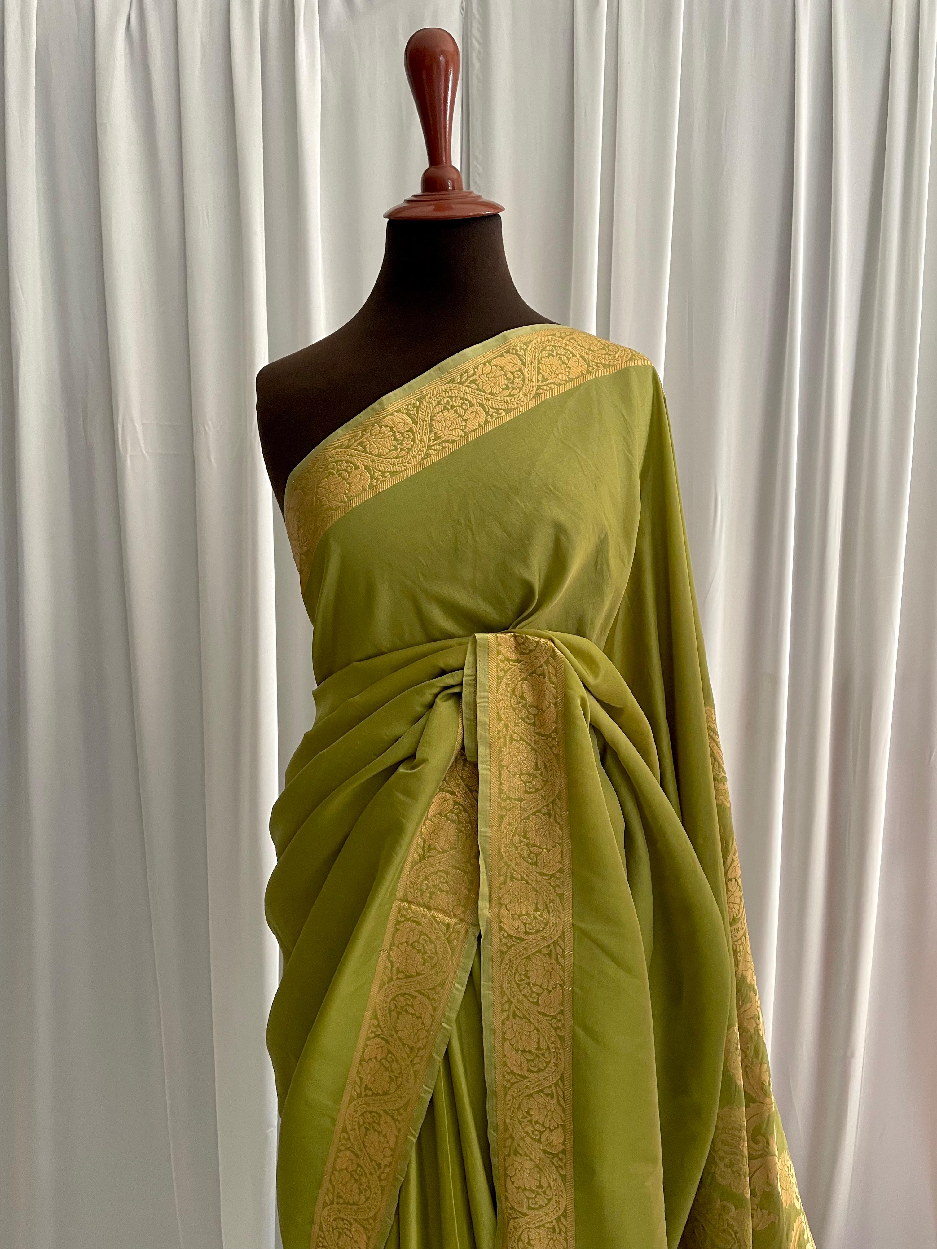 Chiffon Silk Banarsi - Olive