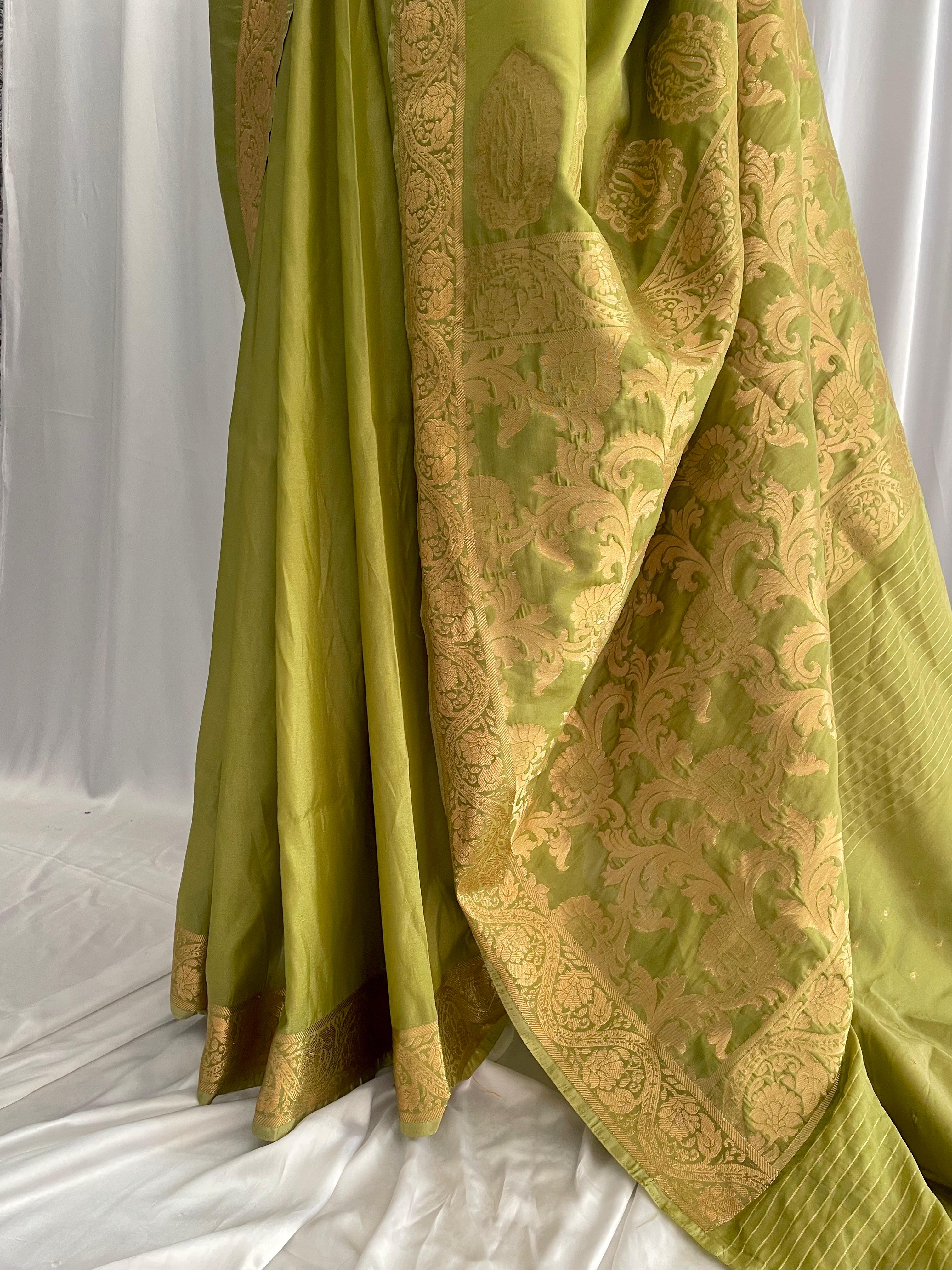 Chiffon Silk Banarsi - Olive