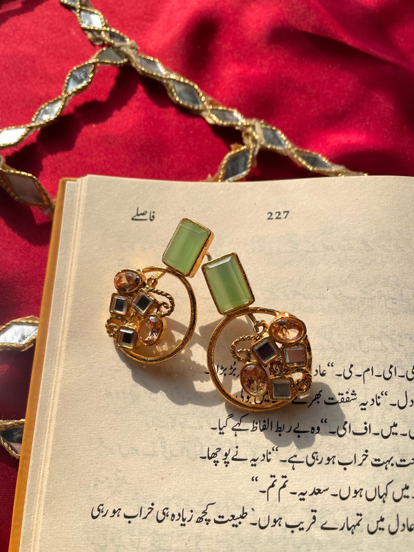 Gold Plated Neelam Earrings