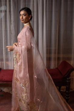 Embellished Dusty Rose Saree