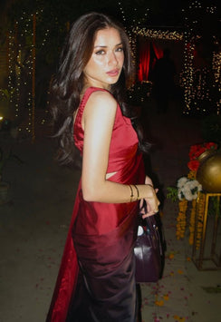 Jaan-E-Jahan - Ombré Silk: Fiery Red