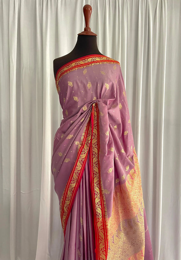 Riwayti Banarsi Silk: Light Lilac
