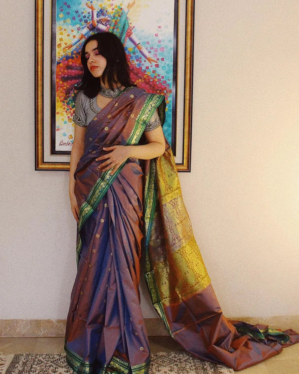 Riwayti Banarsi Silk: Moonstone Dual-Tone
