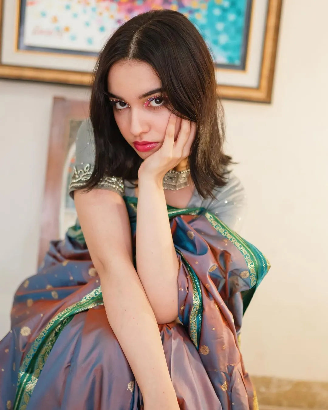 Riwayti Banarsi Silk: Moonstone Dual-Tone