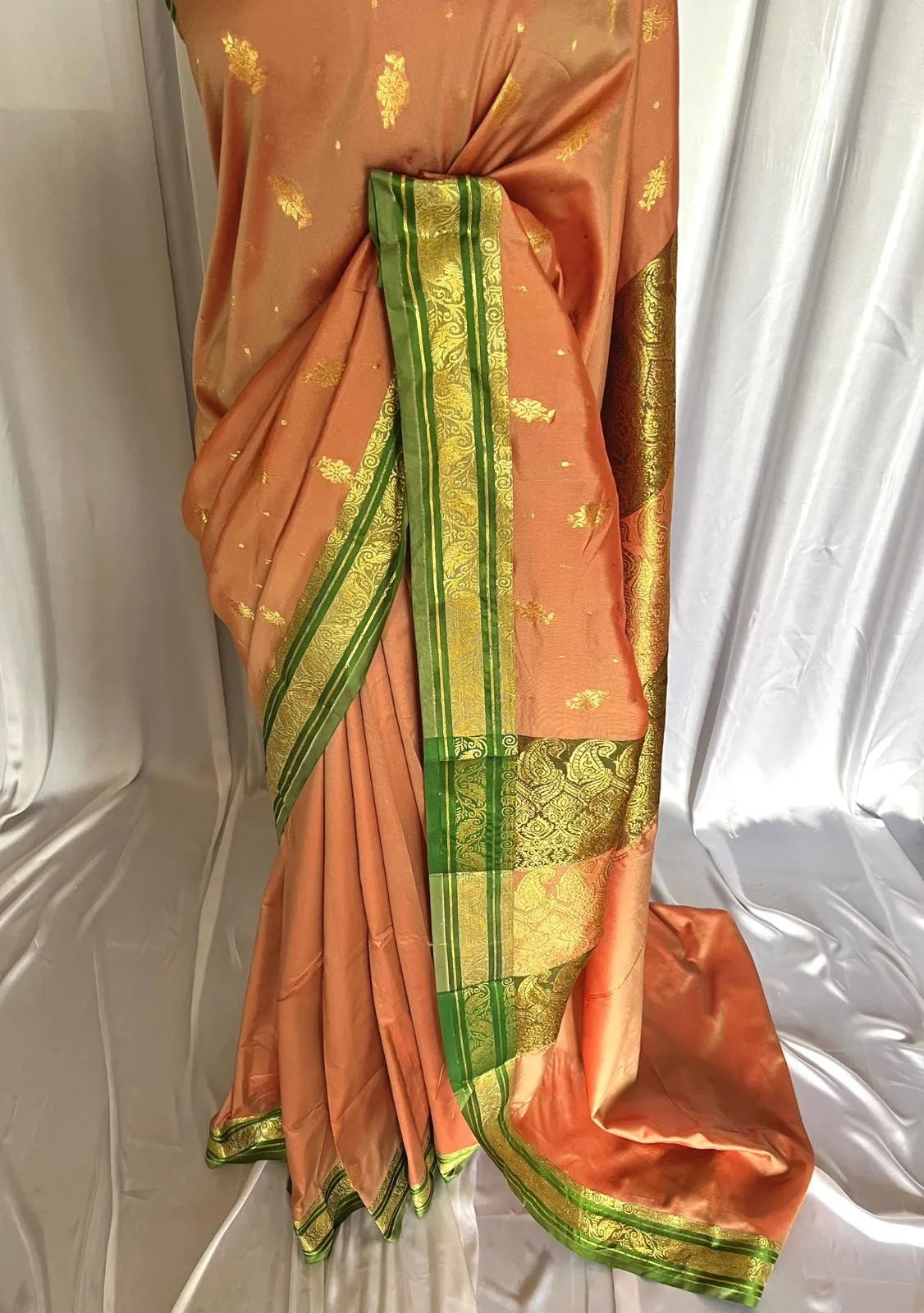 Riwayti Banarsi Silk: Muted Peach