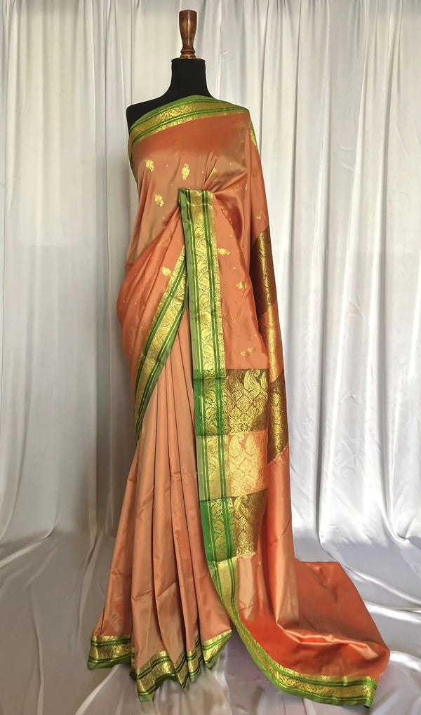 Riwayti Banarsi Silk: Muted Peach