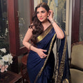 Chiffon Silk Banarsi - Navy Blue