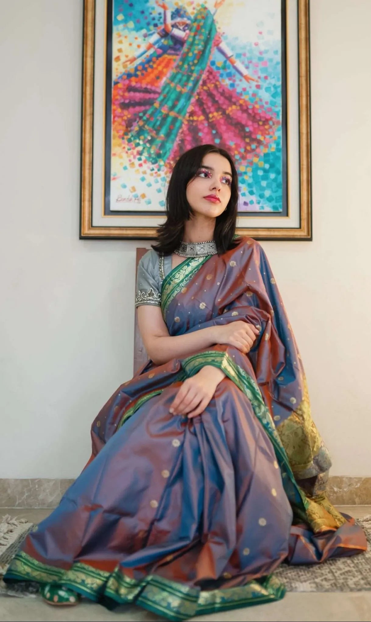 Riwayti Banarsi Silk: Moonstone Dual-Tone