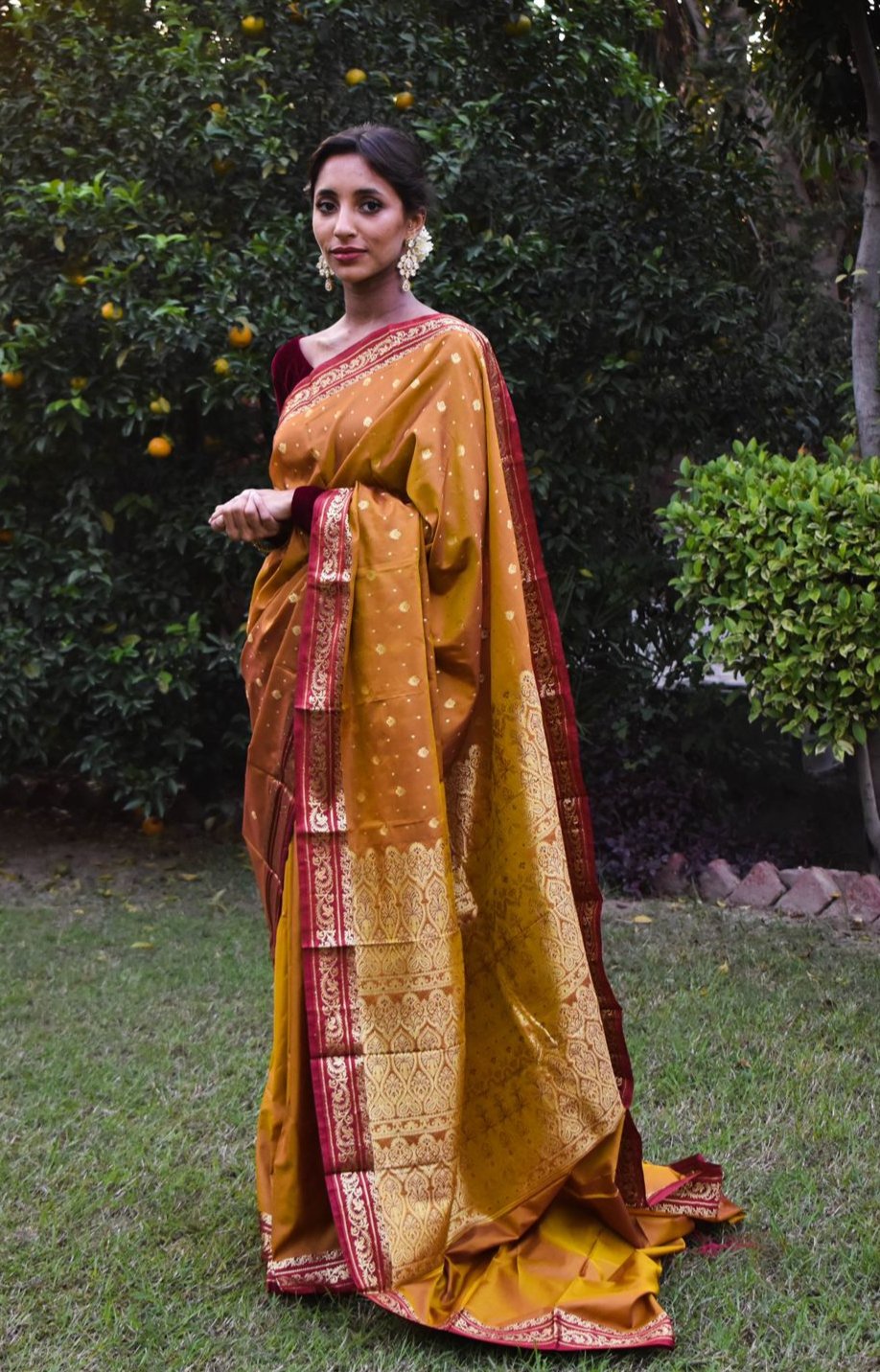 Riwayti Banarsi Silk: Mustard