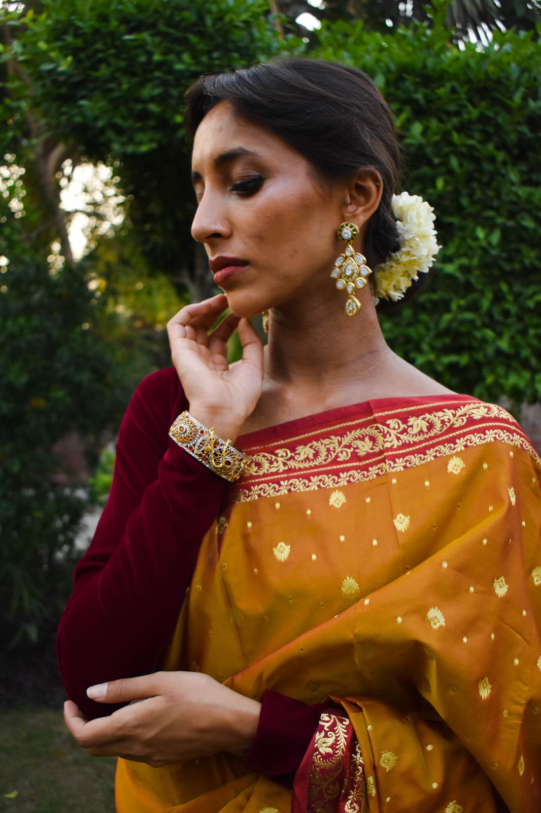 Riwayti Banarsi Silk: Mustard