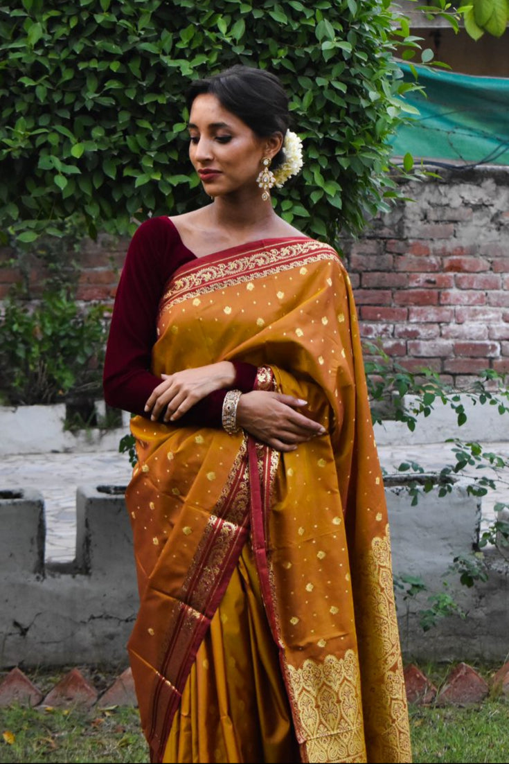 Riwayti Banarsi Silk: Mustard