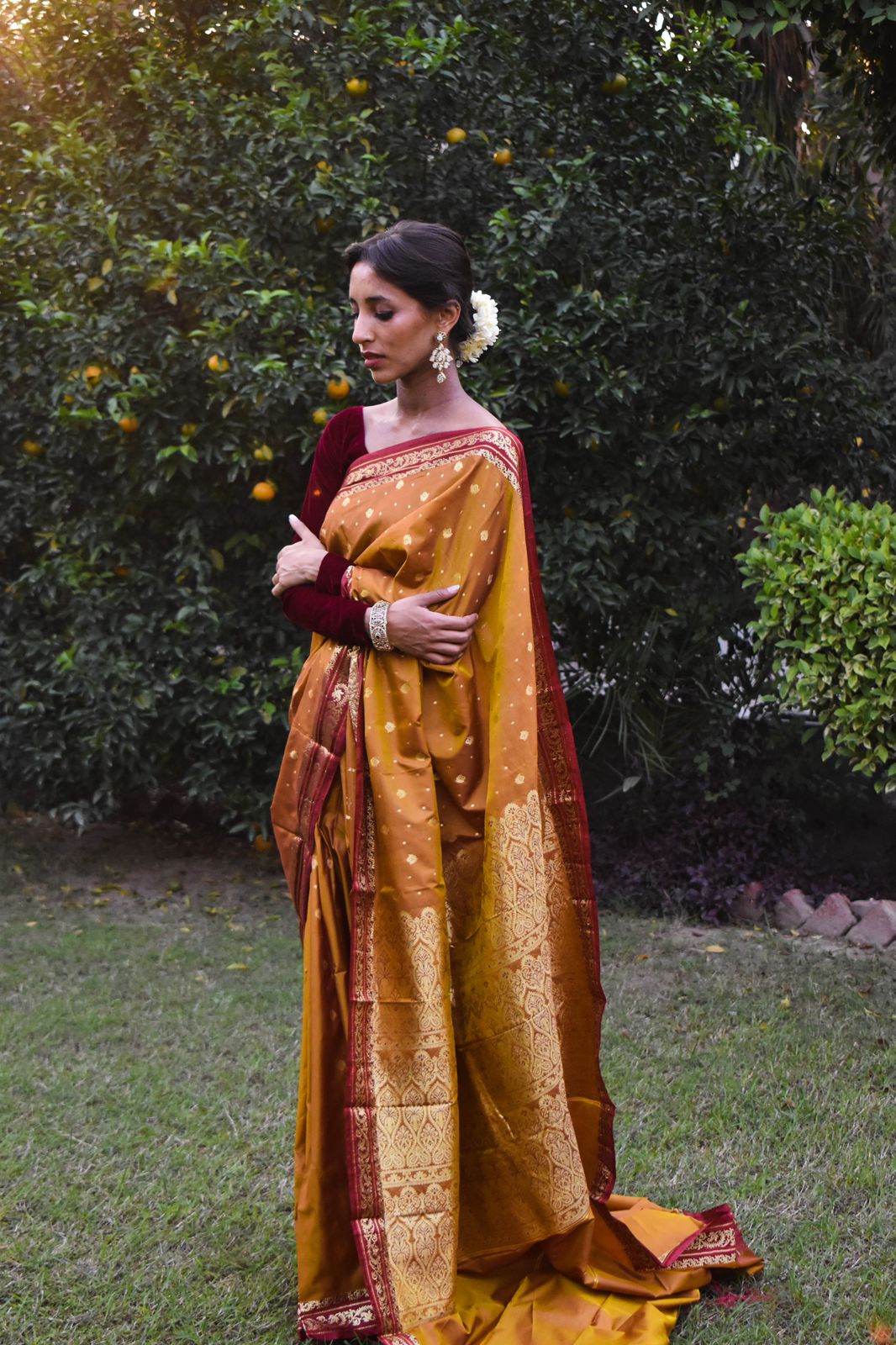 Riwayti Banarsi Silk: Mustard