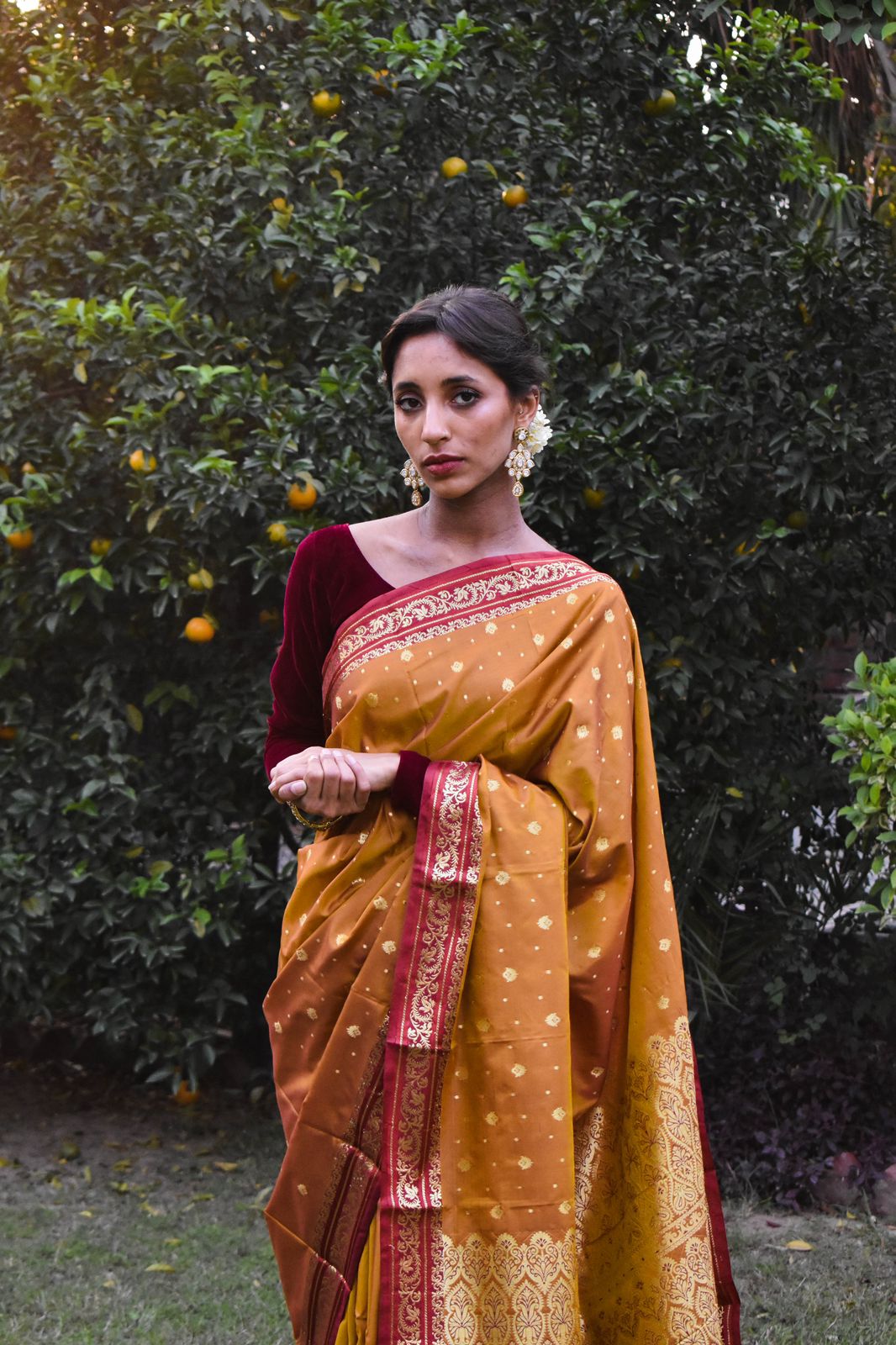 Riwayti Banarsi Silk: Mustard