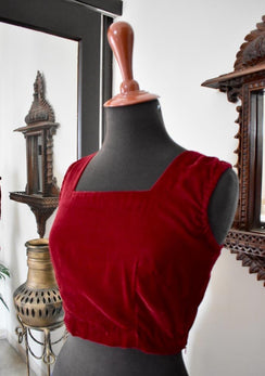 Sample - Velvet Blouse: Cardinal
