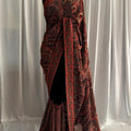 Pashmina Kashmiri Georgette: Siyah