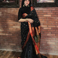Riwayti Banarsi Silk: Smoky Black