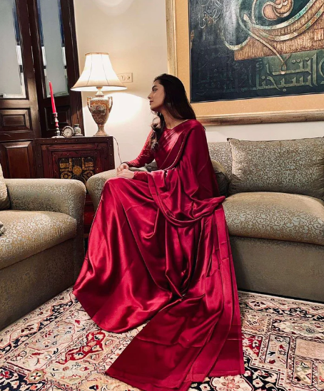 Solid Charmeuse: Blood Maroon