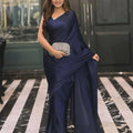 Solid Charmeuse: Navy Blue