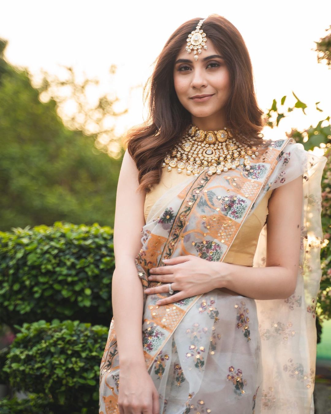 Luxury Organza: Taj Mahal - Golden Silk Blouse