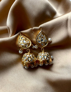 Gold Plated Antique Pearl Jhumki