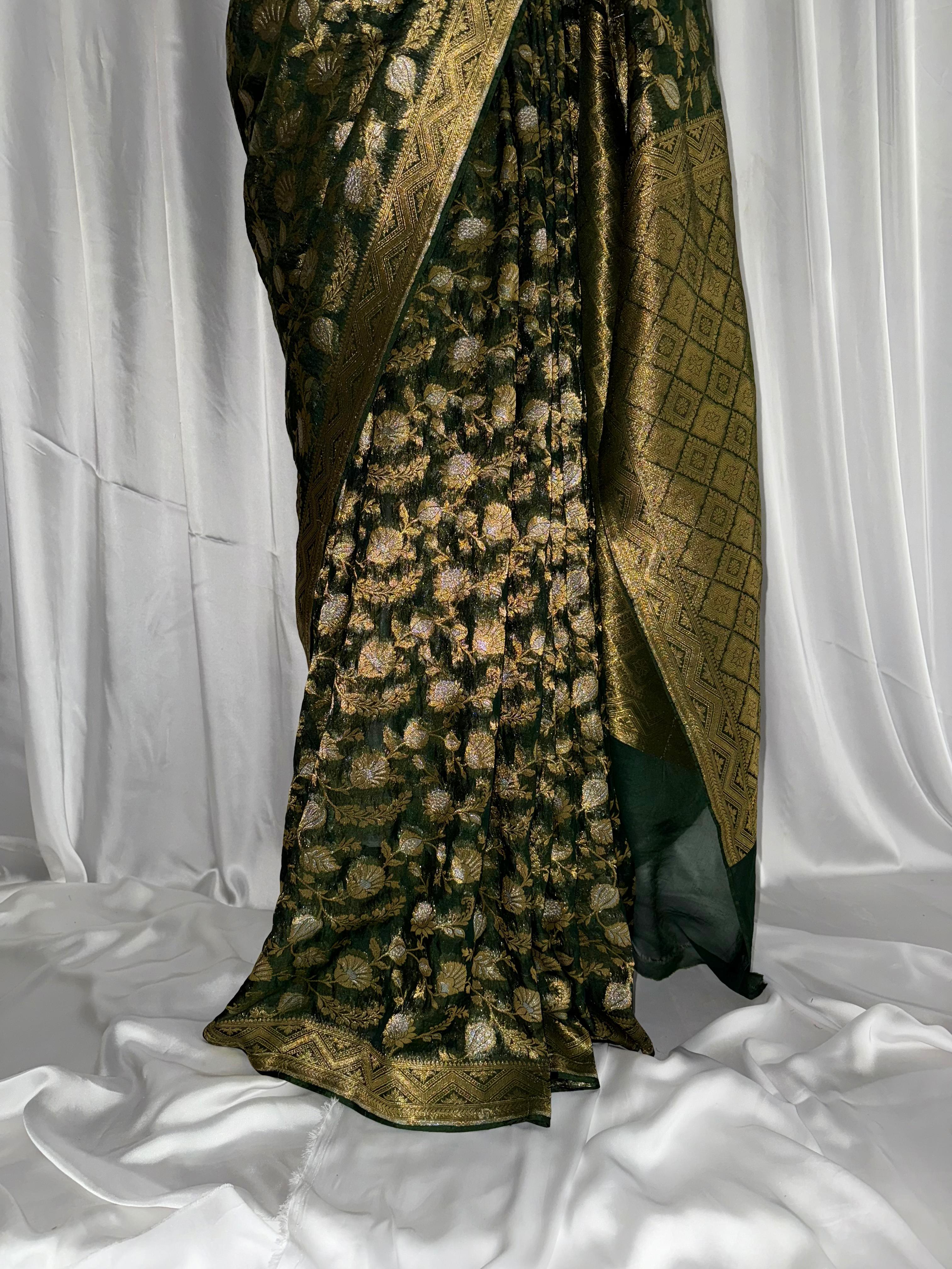 Luxury Jamavar Chiffon: Resham Jaal