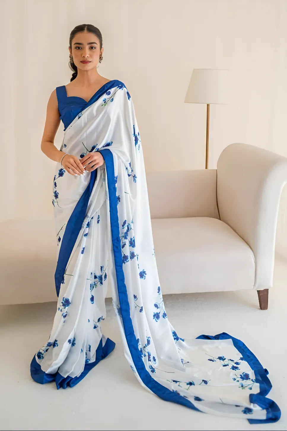 Digital Silk: Azure Bloom
