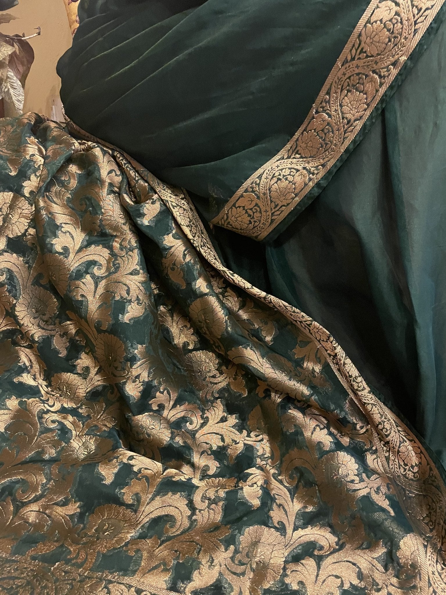 Chiffon Silk Banarsi - Emerald