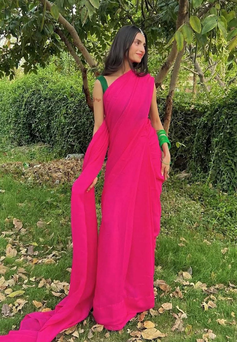 Solid Pure Chiffon: Hot Pink