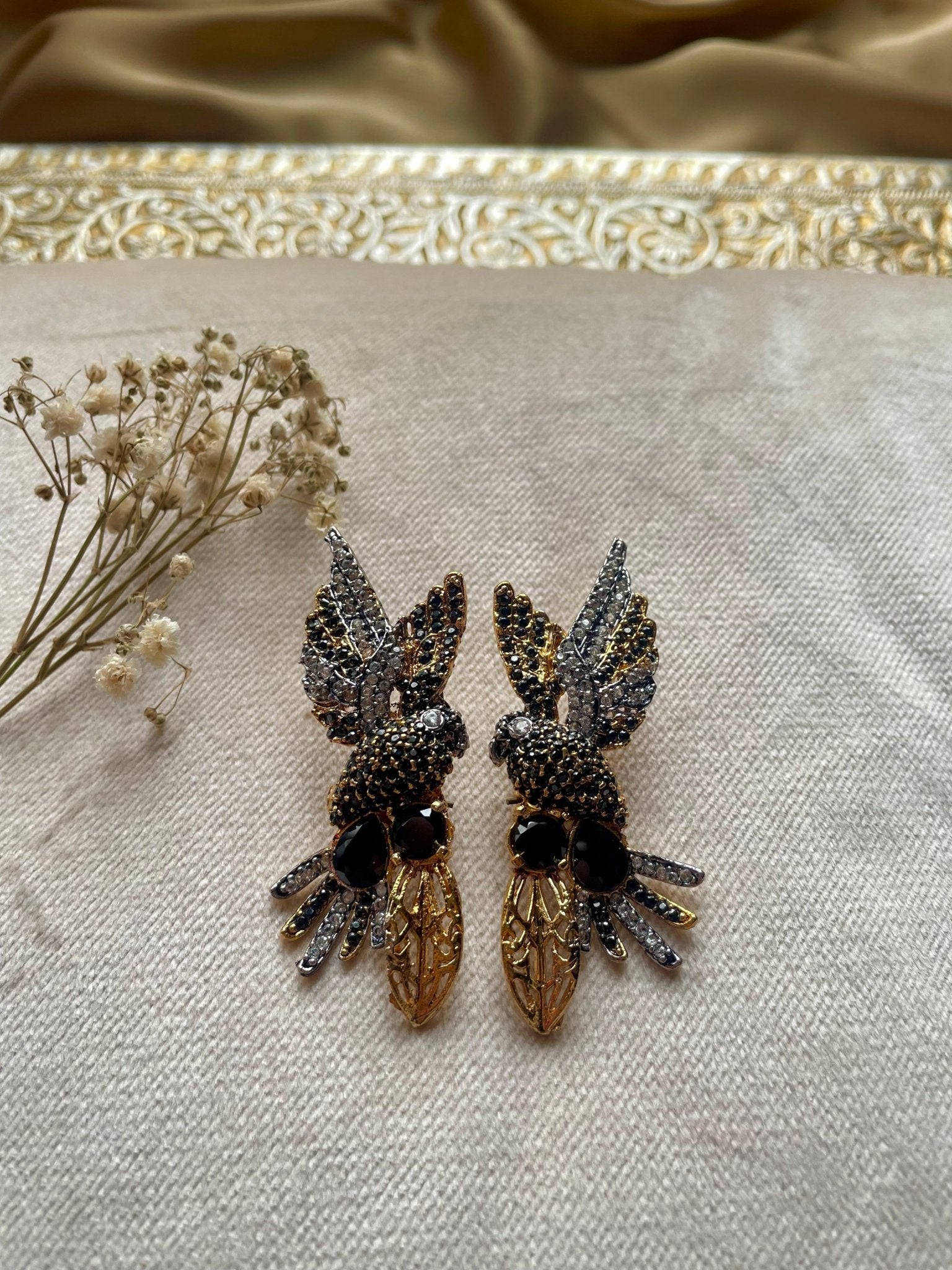 Gold Plated Birds of Moonstone