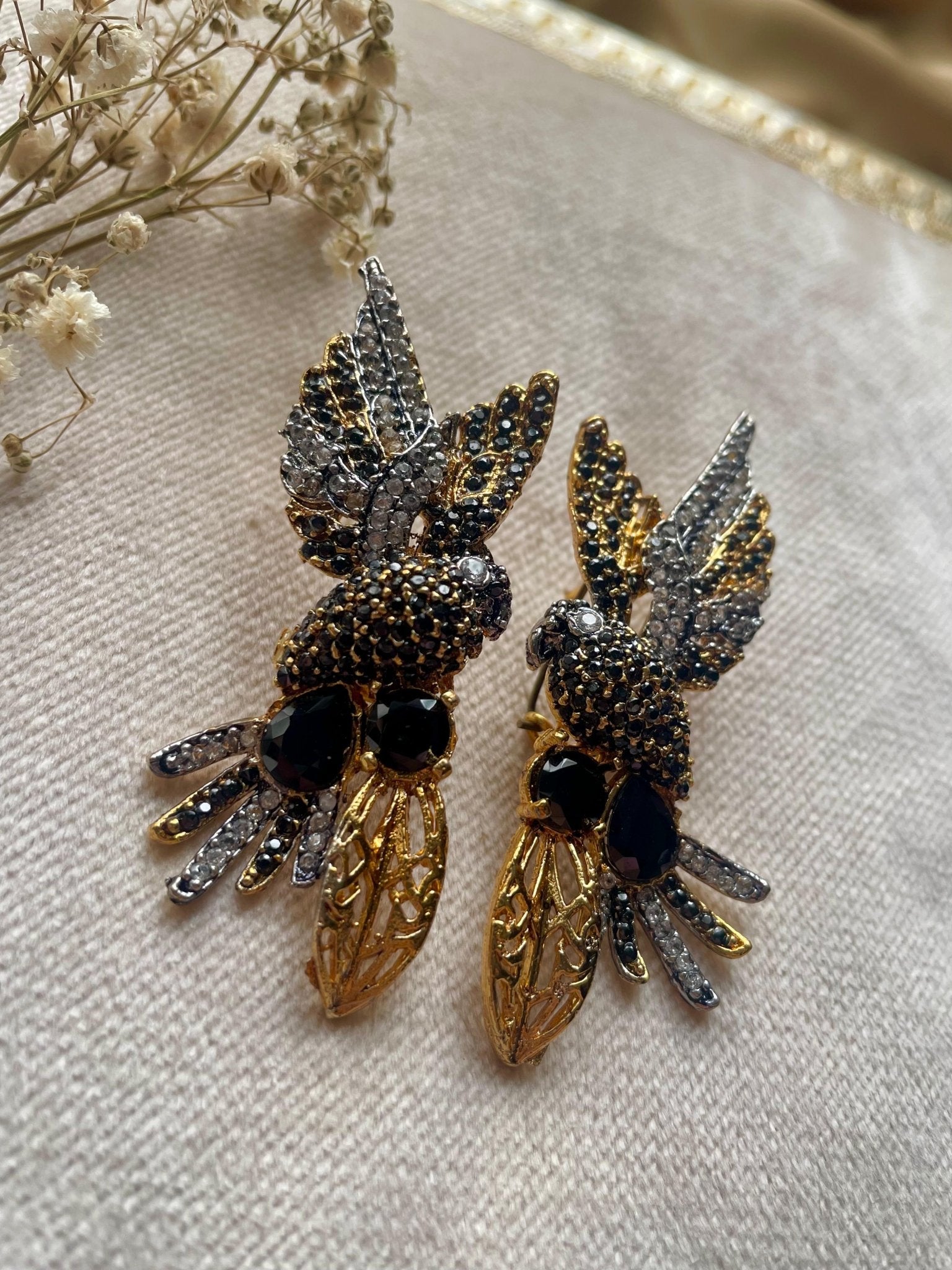 Gold Plated Birds of Moonstone