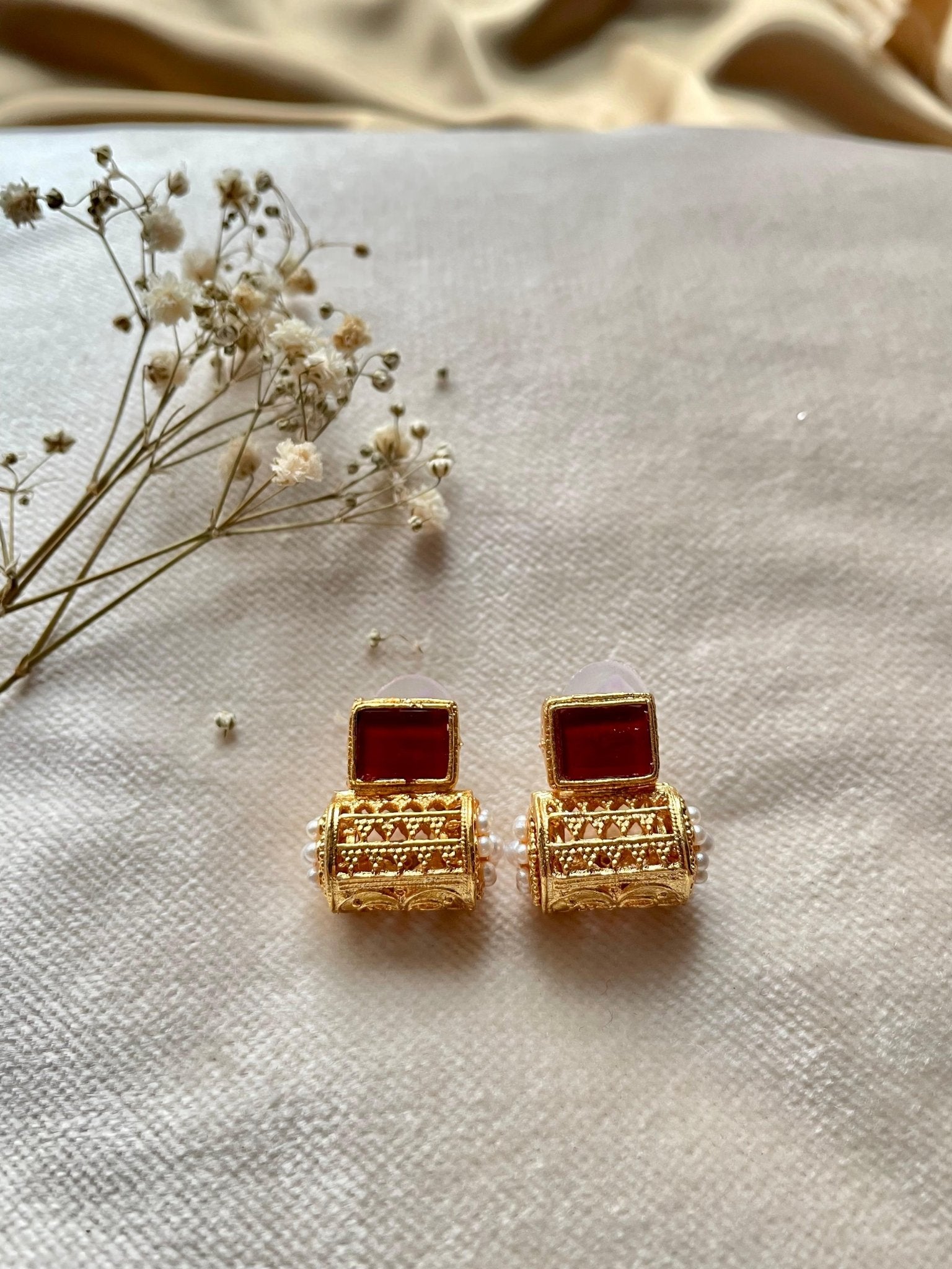 Gold Plated Dholki Studs