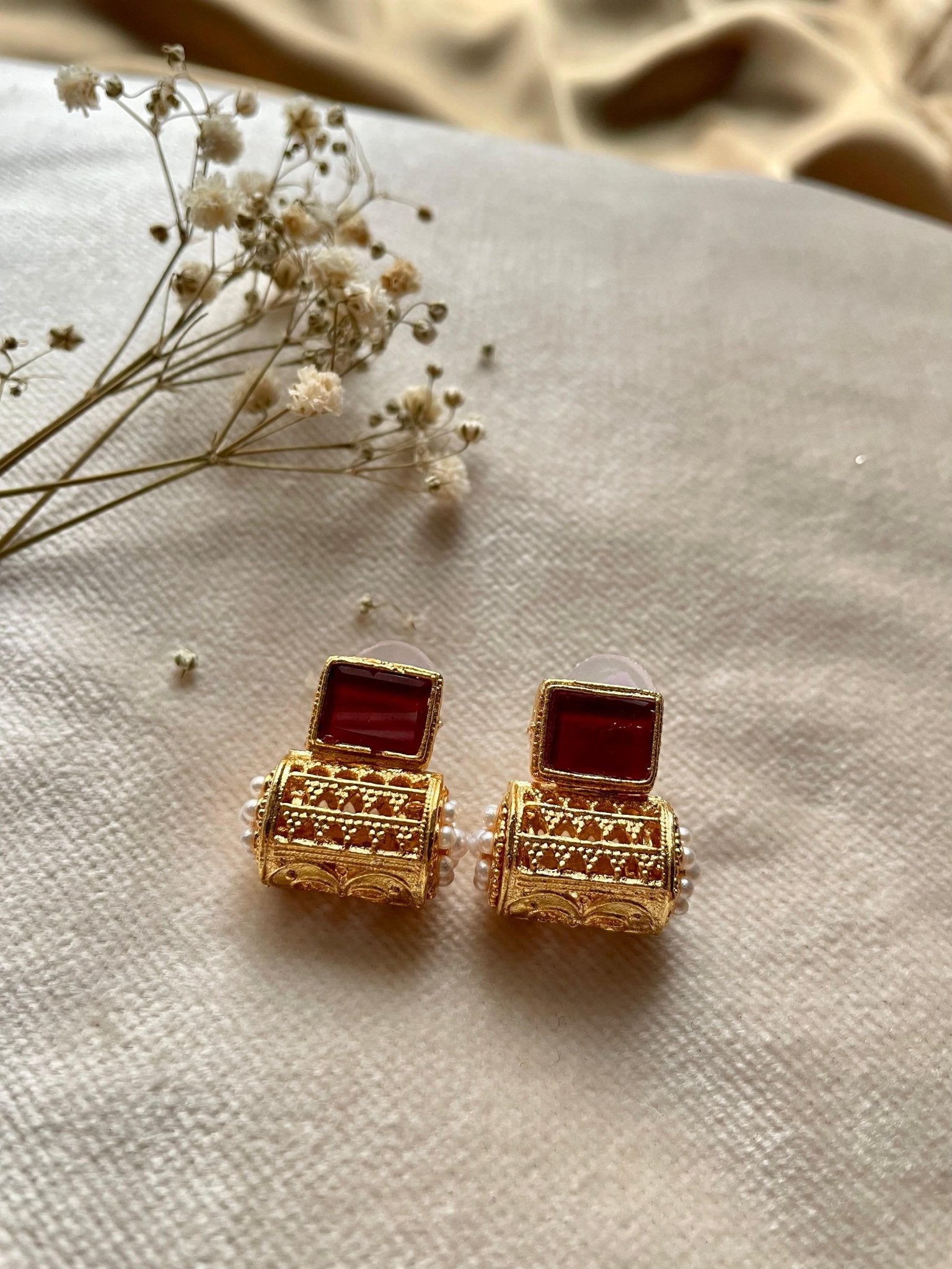 Gold Plated Dholki Studs