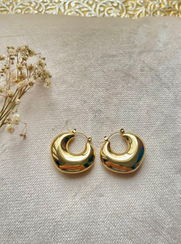 Gold Plated Modern Hoops