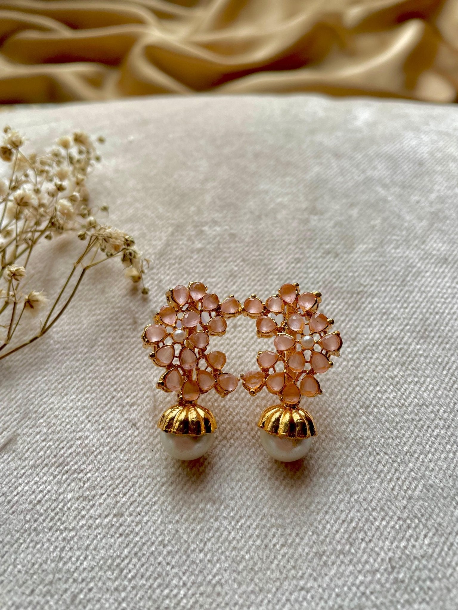 Gold Plated Peony Pearl