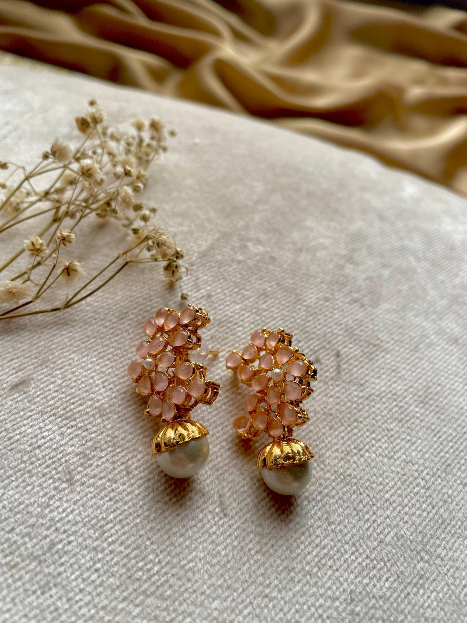 Gold Plated Peony Pearl