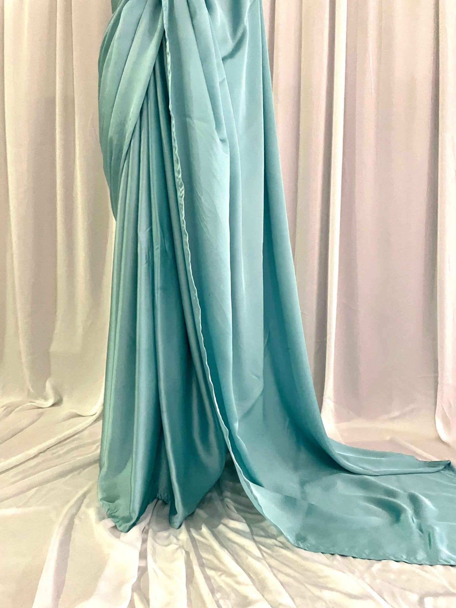 Solid Charmeuse Silk:  Icy Blue