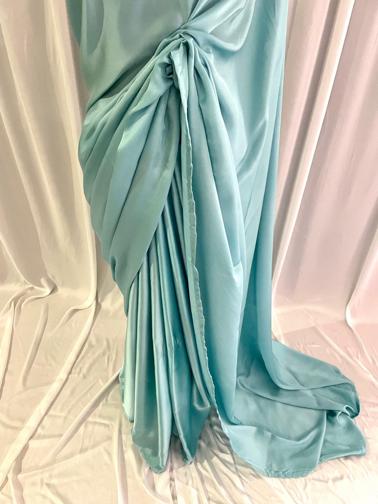 Solid Charmeuse Silk:  Icy Blue