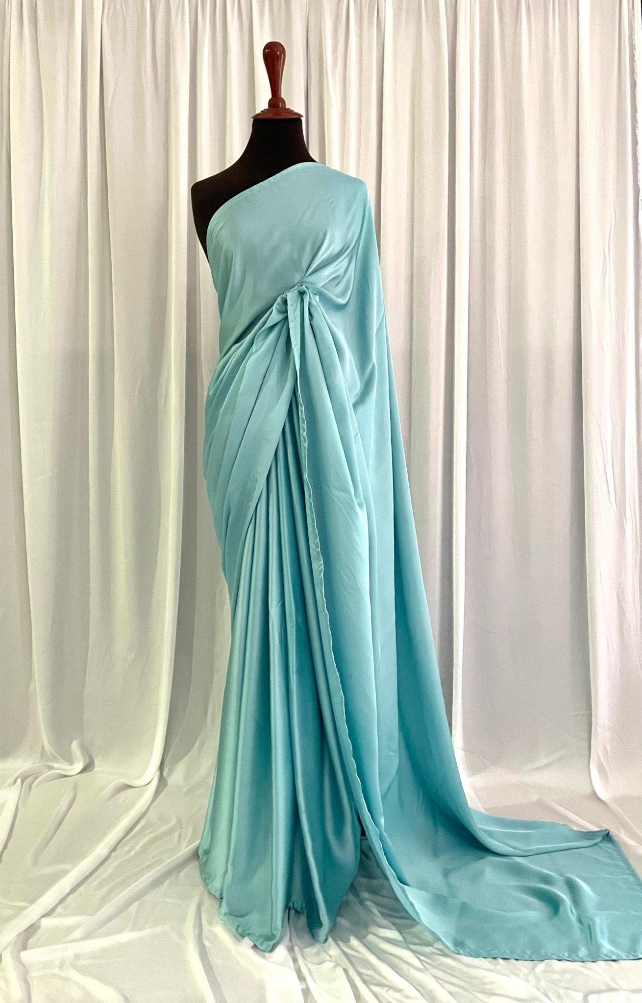 Solid Charmeuse Silk:  Icy Blue
