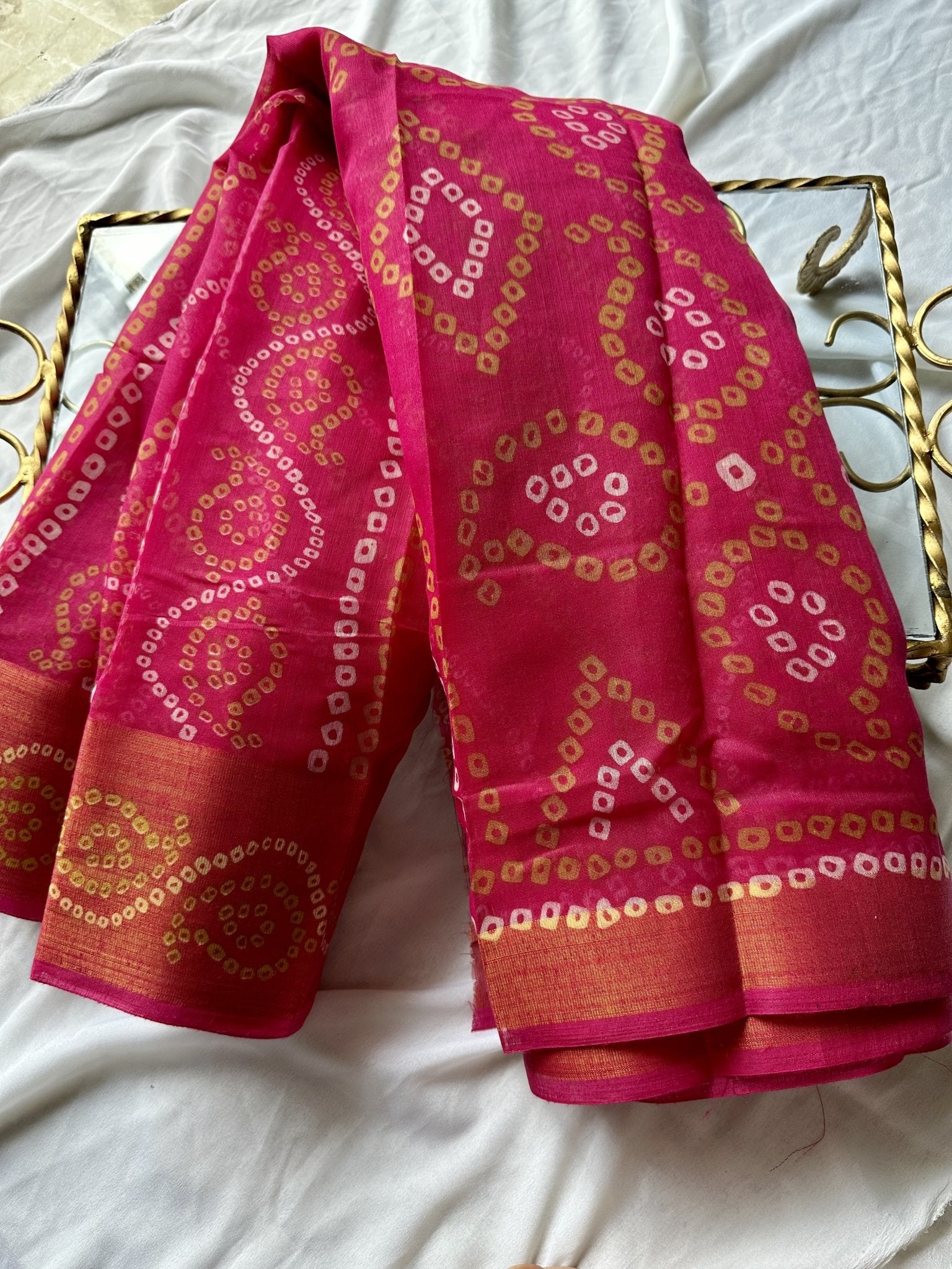 Cotton Chunri: Hot Pink