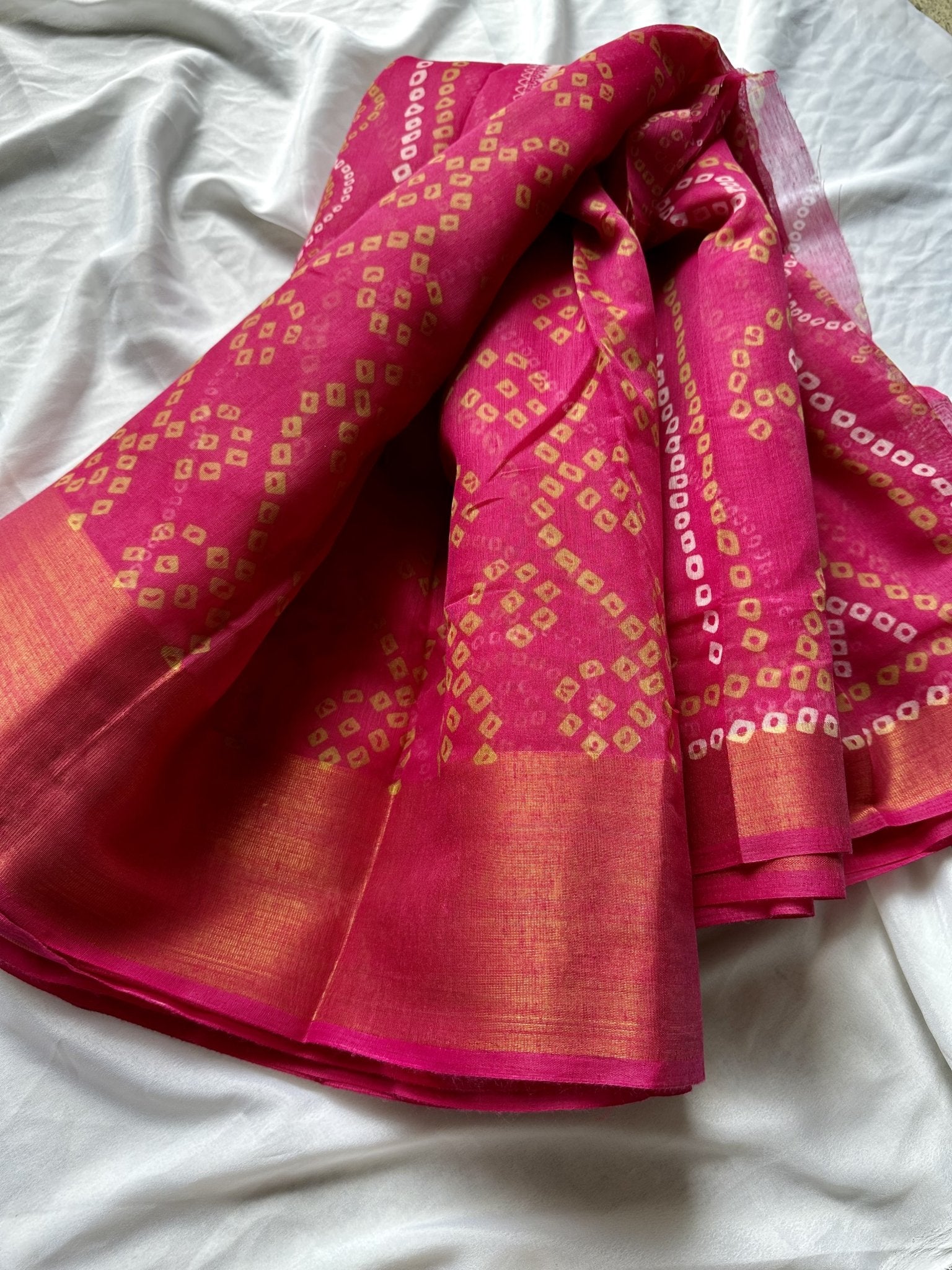 Cotton Chunri: Hot Pink