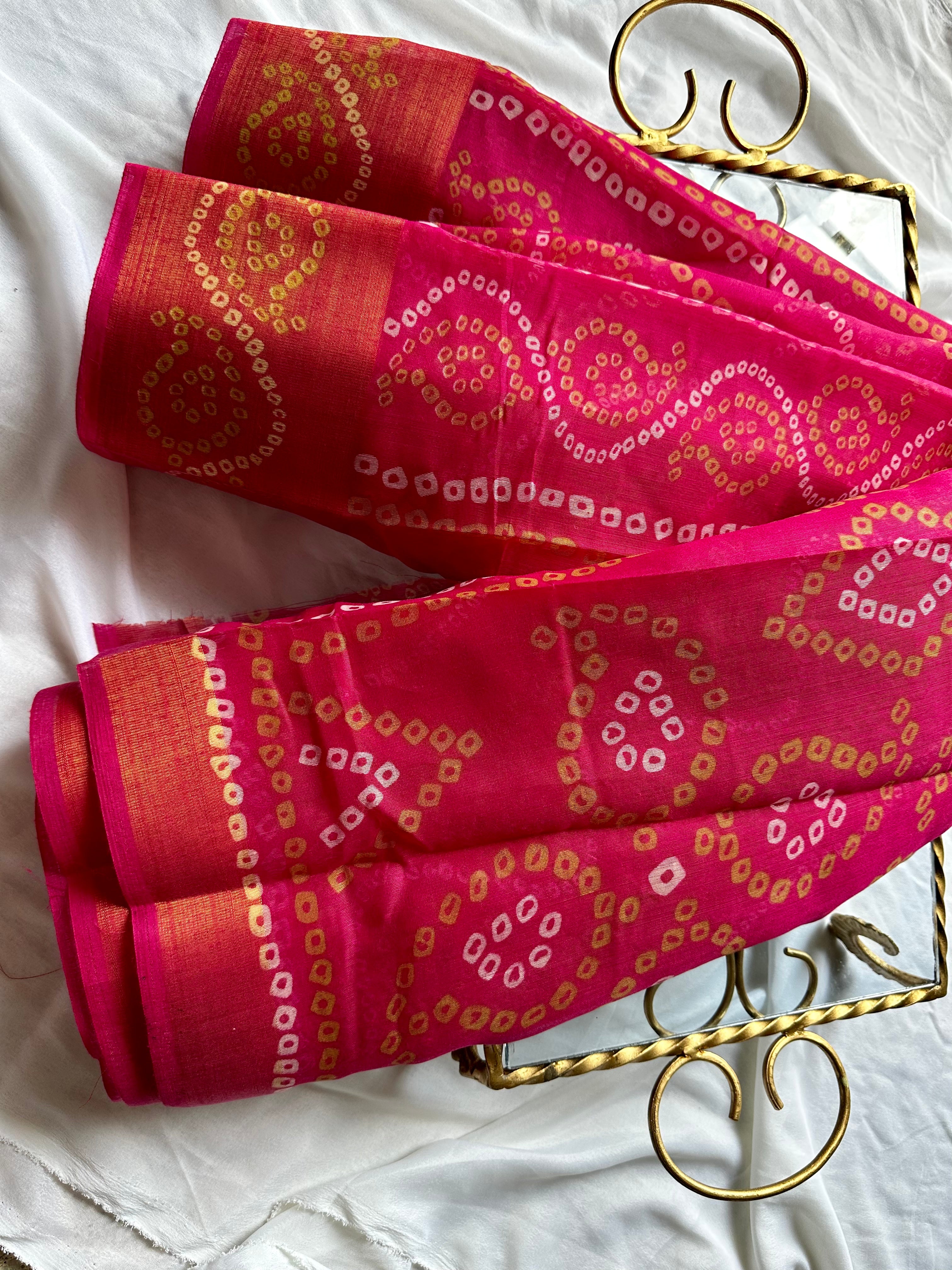 Cotton Chunri: Hot Pink