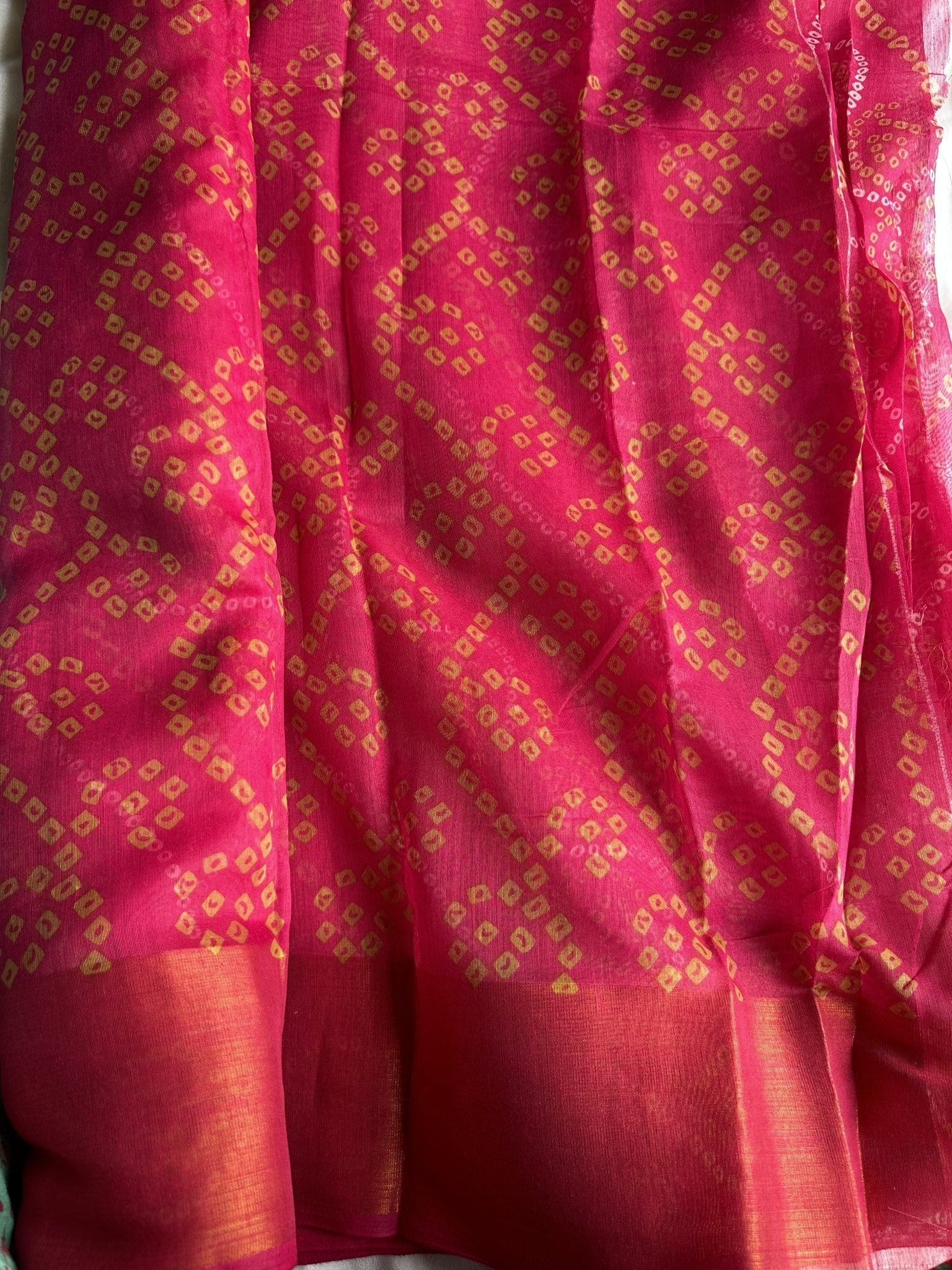 Cotton Chunri: Hot Pink