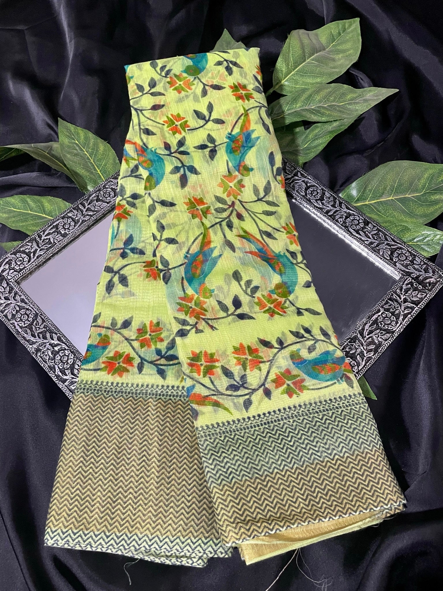 Floral Banarsi Silk: Tahiti