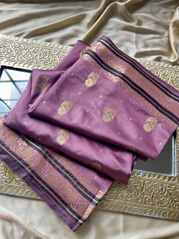 Hayat Banarsi Silk: Lilac Plum