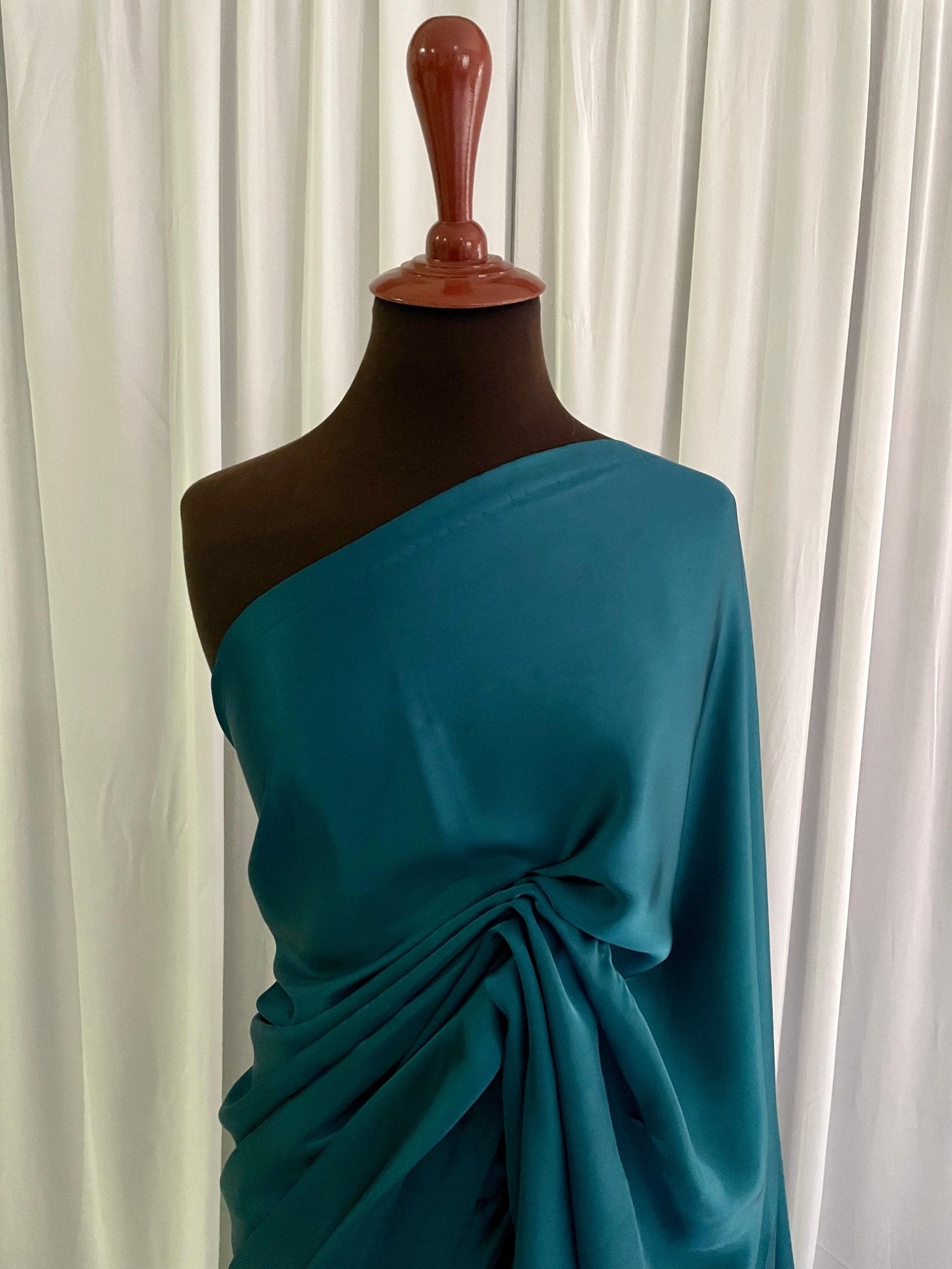 RTW Solid Charmeuse Silk: Ocean Blue
