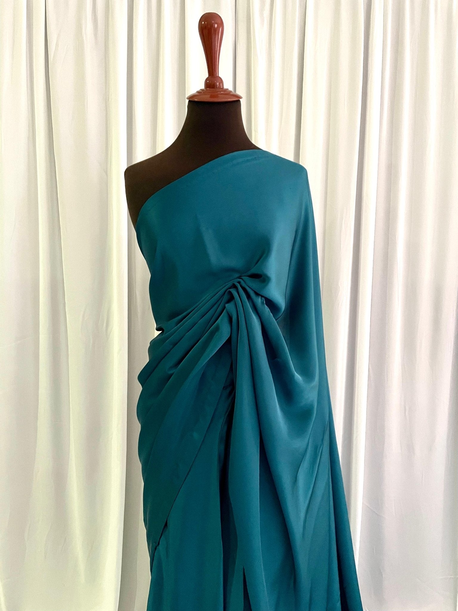 RTW Solid Charmeuse Silk: Ocean Blue