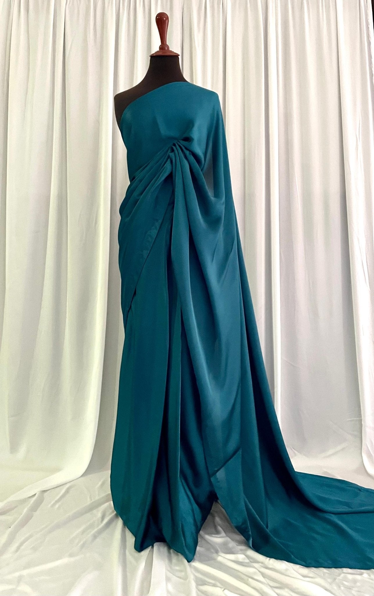 RTW Solid Charmeuse Silk: Ocean Blue