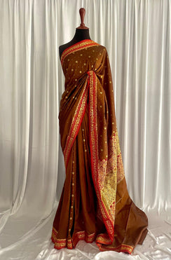 Riwayti Banarsi Silk: Cocoa Brown