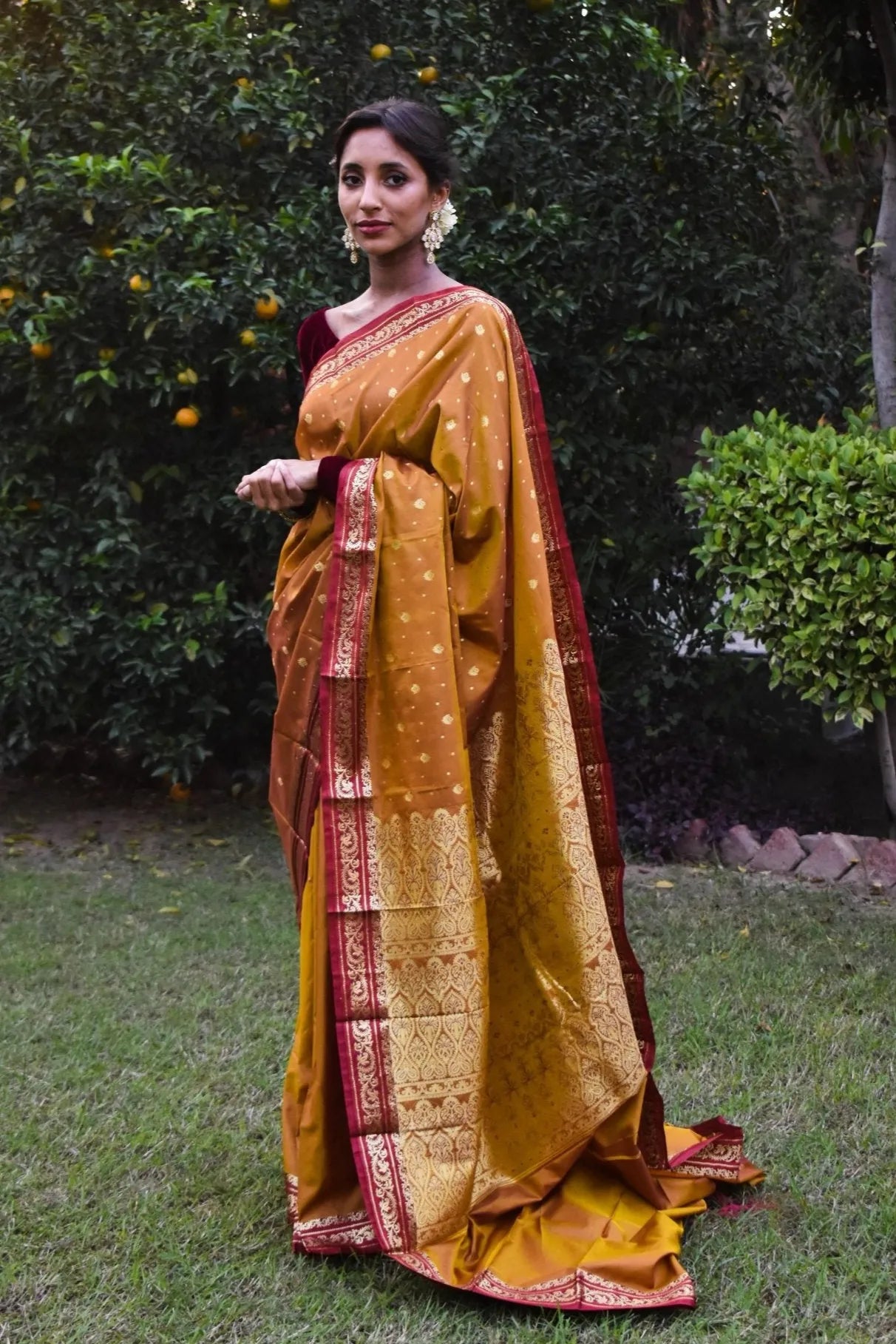 Riwayti Banarsi Silk: Mustard